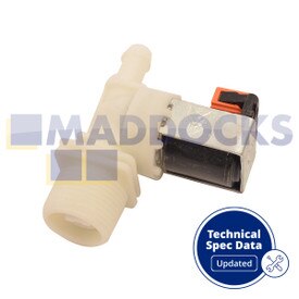 Genuine Original Indesit DIF1614UK, IDF125KUK, IDP147; Hotpoint DIF16UK.R, FDAL28P, FDEB10010P Series Dishwasher Single Solenoid Water Inlet Valve