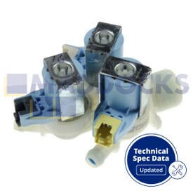 Genuine Original Beko WDB, WDER, WDI, WDK, WDL, WRD, WDX Series 3-Way Triple Water Inlet Solenoid Valve