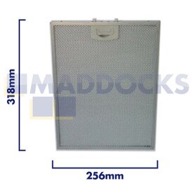 Universal Wire Mesh Cooker Hood Filter, Handle Side Length 256mm, Plain Side Length 318mm, fits Candy, Hoover, 4Trade