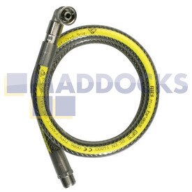 Universal 'Micropoint' Slimline Angled End Fitting Gas Cooker Connecting Hose (EN14800 Grade, 4' Length (1250mm) x ½")