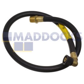 Mangueira de conexão de fogão a gás de encaixe angular fino universal 'Micropoint' (grau EN14800, comprimento de 3' (1000 mm) x ½ "