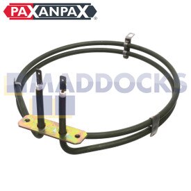 Compatível para Algor, Bauknecht, Firenzi, Ignis, Ikea, Prima, Ram Next Dimension, Whirlpool AKL, AKP, AKZ, Série G2 Elemento de forno de ventilador tipo 'Extremidade mais longa' (2000W, 230V)