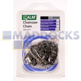 Universal Multi-Model Fitting ‘BC045’ 30cm, 12”, 45 Drive Link Type Chainsaw Chain Blade (3/8” Pitch, 0.043” Gauge)