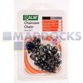 Universal Multi-Model Fitting ‘CH040’ 25cm, 10”, 40 Drive Link Type Chainsaw Chain Blade (3/8” Pitch, 0.050” Gauge)