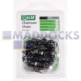 Universal Multi-Model Fitting ‘CH062’ 45cm, 18”, 62 Drive Link Type Chainsaw Chain Blade (3/8” Pitch, 0.050” Gauge)