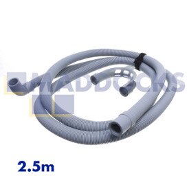 Mangueira e gancho de saída de drenagem universal (comprimento de 2,5 m, encaixe de extremidade dobrada de 19 mm e 21 mm)