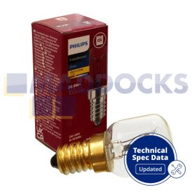 Lâmpada em caixa de tungsram original genuína para forno/microondas [E14, 25W, 220-230V, 300°C, S28, T25] (embalagem de 1)