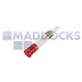 Lâmpada indicadora de néon de lente redonda tipo 9mm vermelha universal com terminais de conector de pá de etiqueta Faston de encaixe duplo (220V-240V)