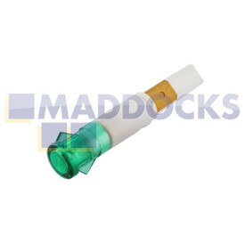 Lâmpada indicadora de néon de lente redonda verde universal de 9 mm com terminais de conector de pá de etiqueta Faston de encaixe duplo (220 V-240 V)