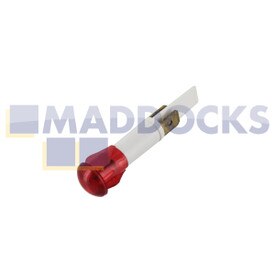 Lâmpada indicadora de néon de lente redonda tipo 10mm vermelha universal com terminais de conector de pá de etiqueta Faston de encaixe duplo (220V-240V)