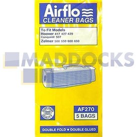 No Longer Available. Order 46-HV-13 [Compatible for Airflo AF270 ‘Hoover 417’ Paper Bags (Pack of 5)]