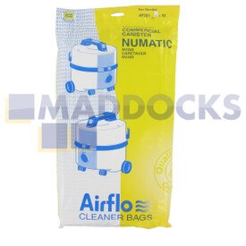 No Longer Available. Order 46-VB-390 [Compatible for Airflo AF391 'Numatic 250 Canister 1B' Paper Bags (Pack of 10)]