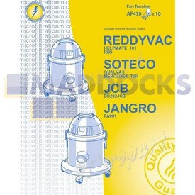 No Longer Available. Order 46-VB-470 [Compatible for Airflo AF479 'Reddyvac 101 Canister' Paper Bags (Pack of 10)]