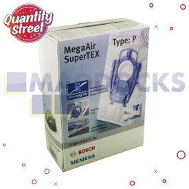 Genuine Original Bosch 'Type P' MegaFilt SuperTEX SMS Bags (Pack of 4 & 1 Micro-Hygiene Filter)