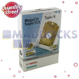 Genuine Original Bosch 'Type K' MegaFilt SuperTEX SMS Bags (Pack of 4 & 1 Micro-Hygiene Filter)