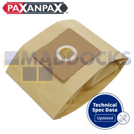 Compatível com VB165 para Daewoo 'VCB005' RC105; Valor Argos ProAction VC33; Karcher TSC500; Prolina VC1300M; Sanyo SC34A; Sacos de papel Morphy Richards Essential Mini 73160 Series (Pacote de 5)