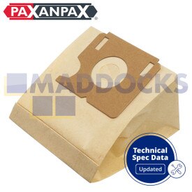 Compatível com VB209 para Electrolux 'E51/E51N' The Boss, Boss Plus, Elite, Z2320, Z2330, Filio Z1905, Mega Boss, Mondo Plus, Z2300-Z2315, Xio Z1005-1030 Series Paper Bags (Pack of 5)