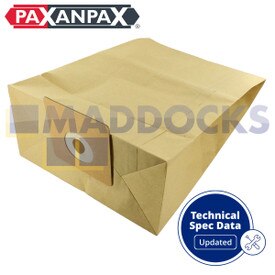 Compatível com VB286 para Hoover S7068, S7070; Truvox Valet V20; Mastervac NV12; Nilco GS1600; Taski Bora; Faquir GS1600; Sacos de papel Cleanfix S10, S12 Series (Pacote de 5)