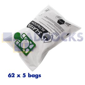 Compatível com sacos de papel série Henry tipo coleira verde VB390H 'NVM-1B/NVM-1C' embalados a granel Numatic (1 caixa de 62 x 5 sacos)