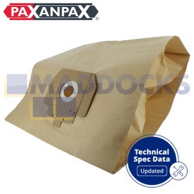 Compatível com VB824 para sacos de papel do tipo Taski Vento 15 (embalagem de 5)