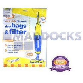 No Longer Available. Discontinued [Genuine Original Vax Sahara Paper Bags & Filter Set]
