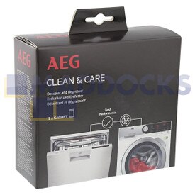 Genuine Original AEG 'A6WMDW12' Type Clean & Care Washing Machine and Dishwasher Descaler and Degreaser (Pack of 12)