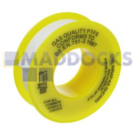 Genuine Original Universal Roll of Yellow PTFE Tape for Gas Applications