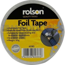 No Longer Available. Discontinued [Genuine Original Rolson Tools Aluminium Foil Tape for Heating & Ventilation Applications (50mm x 50m)]