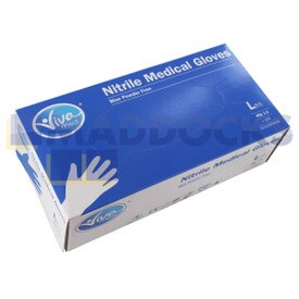 Universal Large Size, Blue Colour Nitrile Powder Free Work Gloves (Pack of 100)