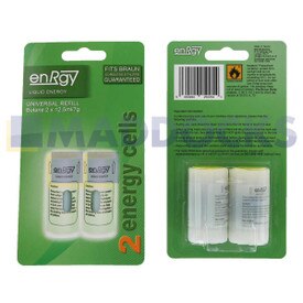 No Longer Available. Discontinued [Compatible for Enrgy Small ‘Green Pack’ Gas Refill Cells for Braun C85S, HS3, Short Cap Version GCS5, 6, 70 Cordless Hair Stylers (Pack of 2, 12.5ml, 7g)]