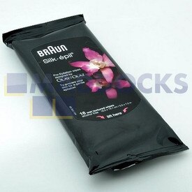 Genuine Original Braun Silk Epil Wet Textured Wipes (Pack of 16)