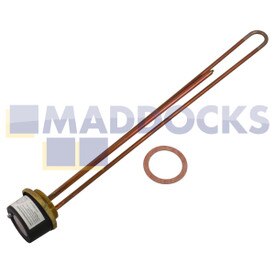 Elemento de imersão em cobre de 27" aprovado pela BEAB universal fornecido com termostato reajustável de 18" (3000W)