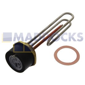 Elemento de imersão Incoloy de 11" aprovado universal pela BEAB para uso em água dura fornecido com termostato reajustável de 7" (3000W)