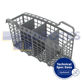 Cesta de talheres para lava-louças de plástico cinza com 4 compartimentos Genuíno Original Indesit Universal