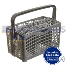 Lava-louças Universal Deluxe 2 em 1 tamanho completo e cesto de talheres fino destacável (230 mm x 130 mm x 145 mm)