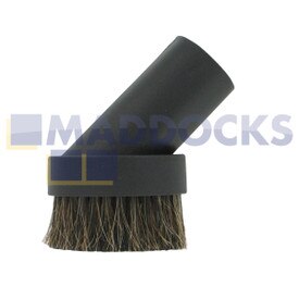 Escova de pó redonda de crina de cavalo de plástico preto universal (32 mm)