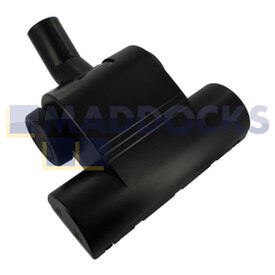 Mini escova turbo universal de plástico preto com rodas traseiras e cotovelo ajustável (200 mm x 32 mm)