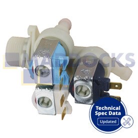 Genuine Original Candy CMD; Hoover HBD, HWD, HNWF, HNWL, HSWD Washing Machine Triple Cold Fill Water Inlet Solenoid Valve
