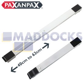 Movimentadores de rolos tipo braço de extensão universal de 40 cm-63 cm com capacidade de carga de 160 kg, rodas, freio e tampa antiderrapante (embalagem de 2)