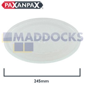 Prato de vidro giratório de micro-ondas universal com 3 fixadores (245 mm)