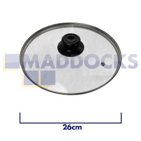 Panela universal, wok, tampa de vidro da frigideira (26cm)