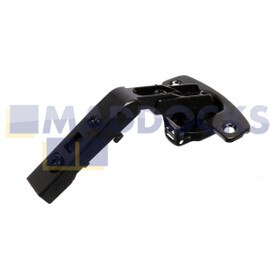 Dobradiça universal Hettich original genuína para portas dobráveis de armário de canto sem recurso de fechamento automático (Intermat 9930, Obsidian Black, sobreposição, ângulo de abertura 50° / 65°, padrão de furação Th 52mm x 5,5mm, para aparafusar (-))